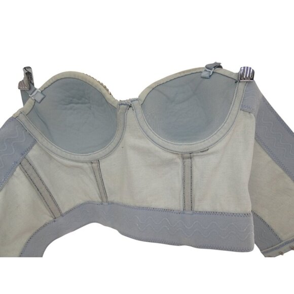 Concert Rhinestone Fringe Denim Bustier Corset Top Sz S - Picture 6 of 10